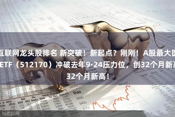 互联网龙头股排名 新突破！新起点？刚刚！A股最大医疗ETF（512170）冲破去年9·24压力位，创32个月新高！