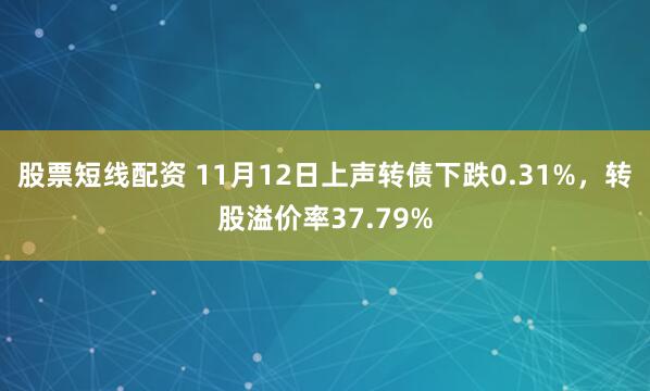 股票短线配资 11月12日上声转债下跌0.31%，转股溢价率37.79%